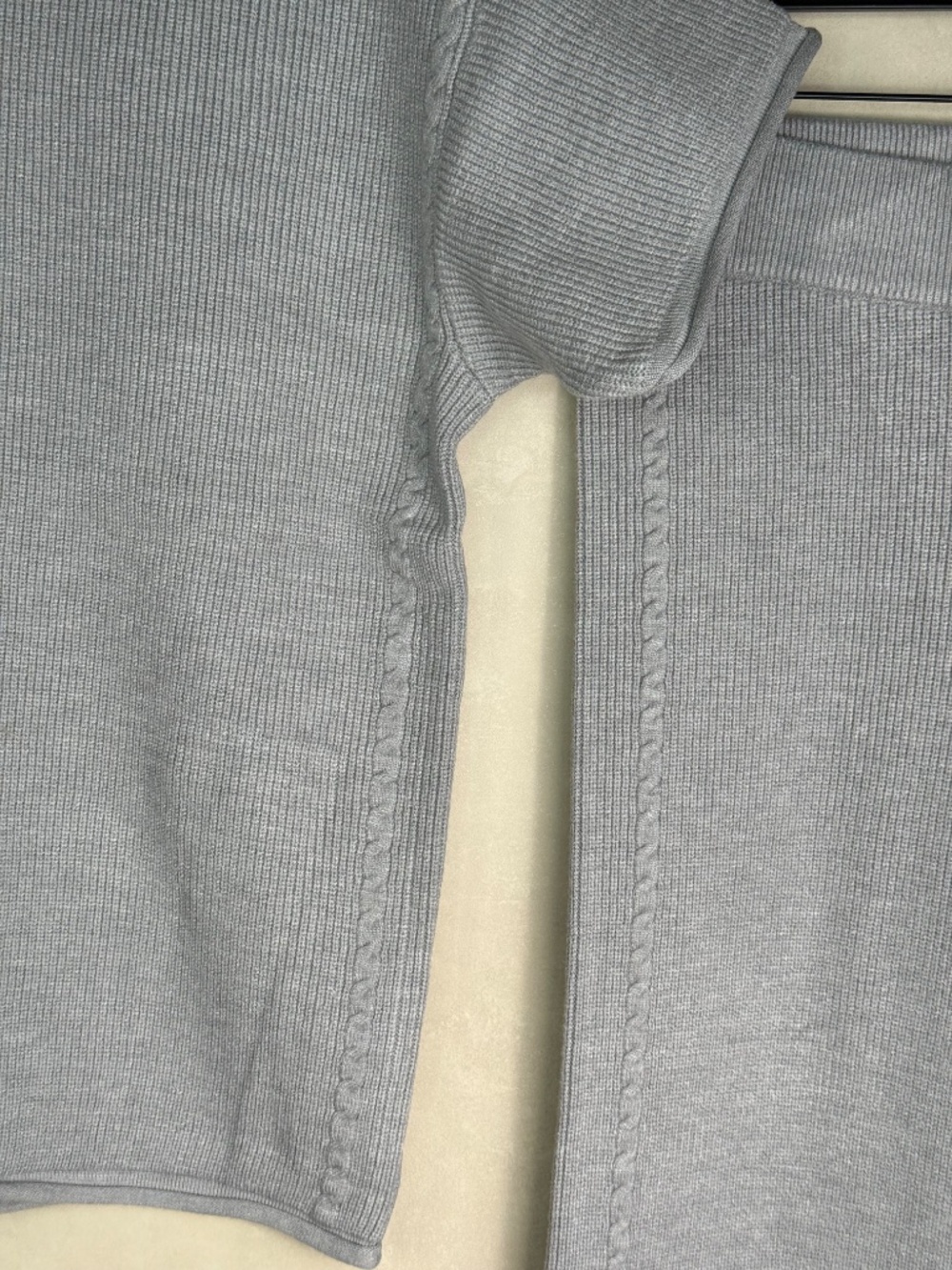 Zenana Premium Viscose Blend H Grey Knit Pants Set NWOT - Picture 3 of 8